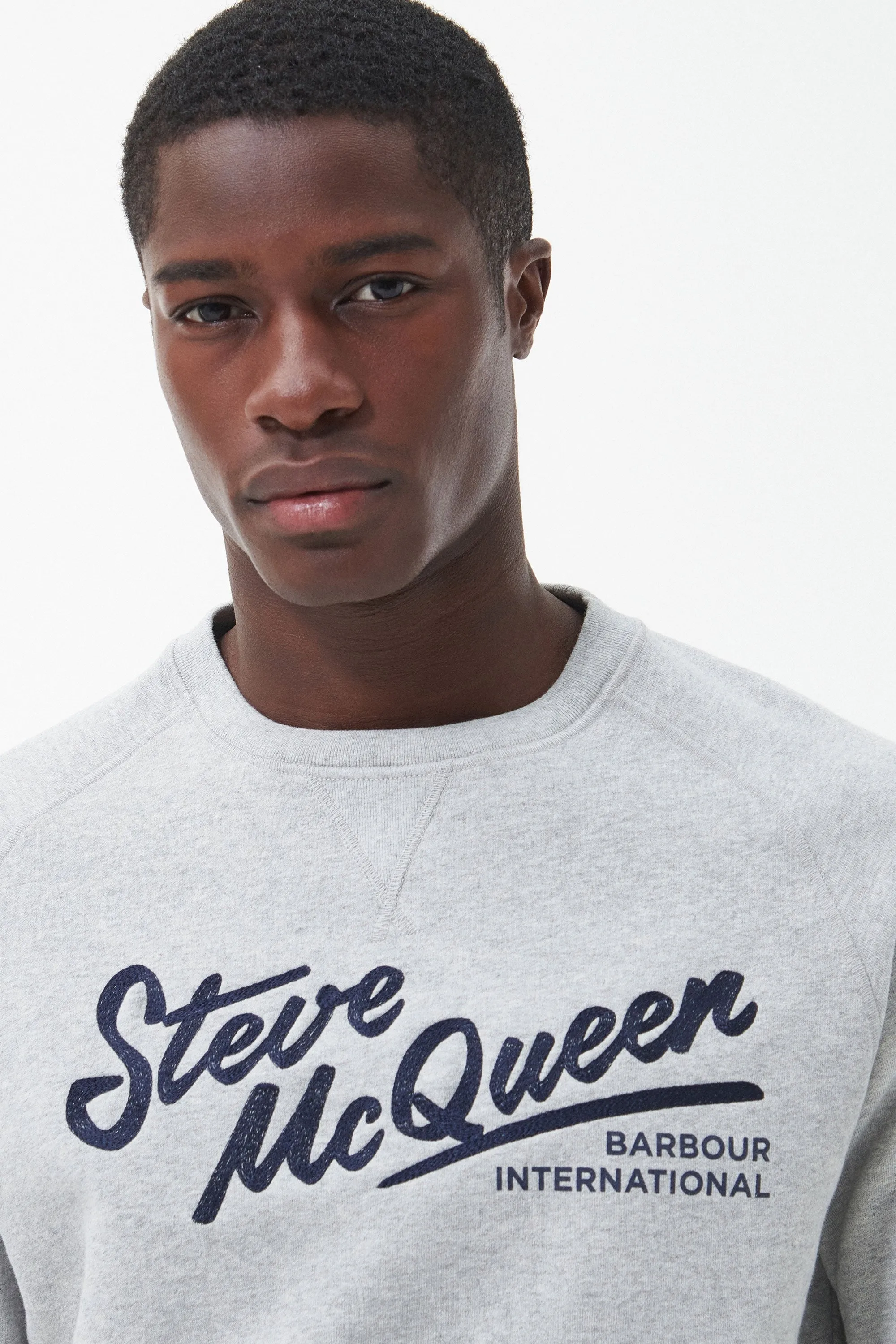 Barbour Steve McQueen Frankie Crew Neck Sweatshirt Grey Marl