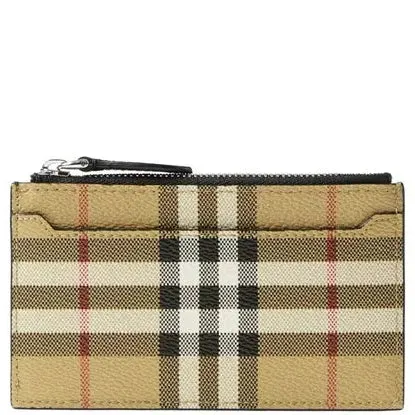 Burberry Check Zip Card Case