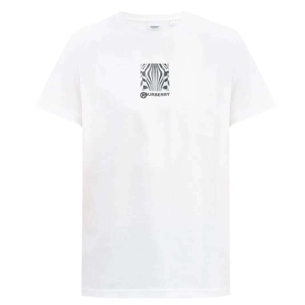 Burberry White Oversized Logo Tee