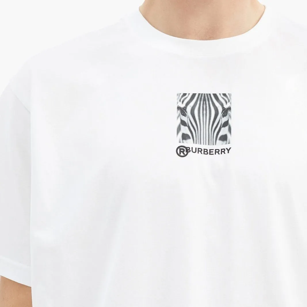 Burberry White Oversized Logo Tee