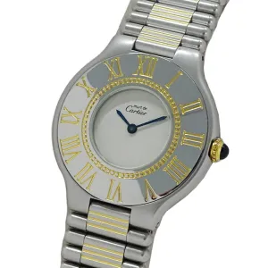 Cartier gold Plated Stainless Steel Wristwatch (Pre-Owned)