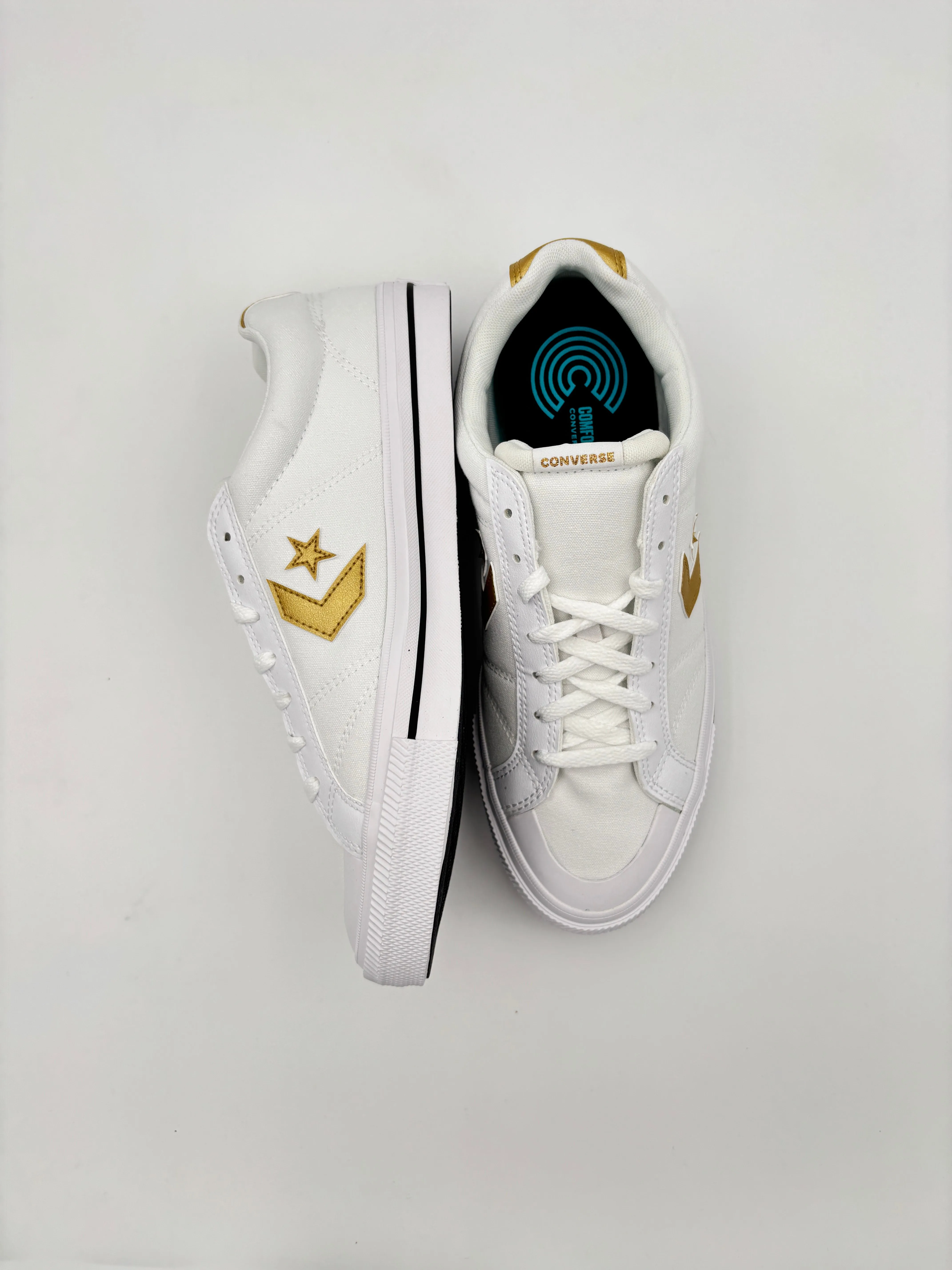 CONVERSE MEN'S SPORT CASUAL WHITE/GOLD SPORT SHOES