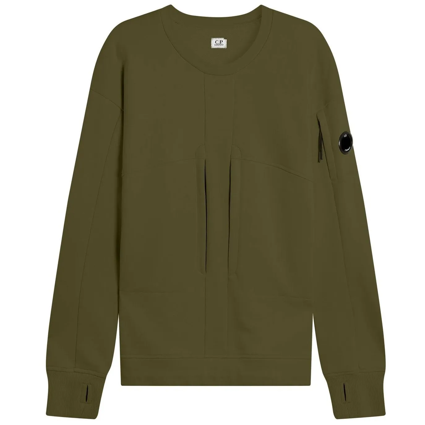 CP Company Khaki Zip Chest Sweater