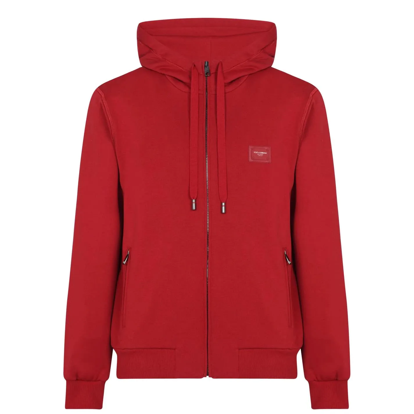 Dolce & Gabbana Red Plaque Hoodie