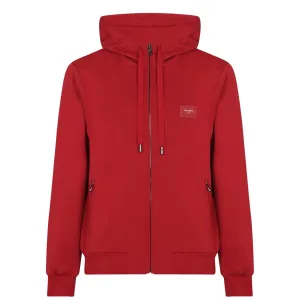 Dolce & Gabbana Red Plaque Hoodie