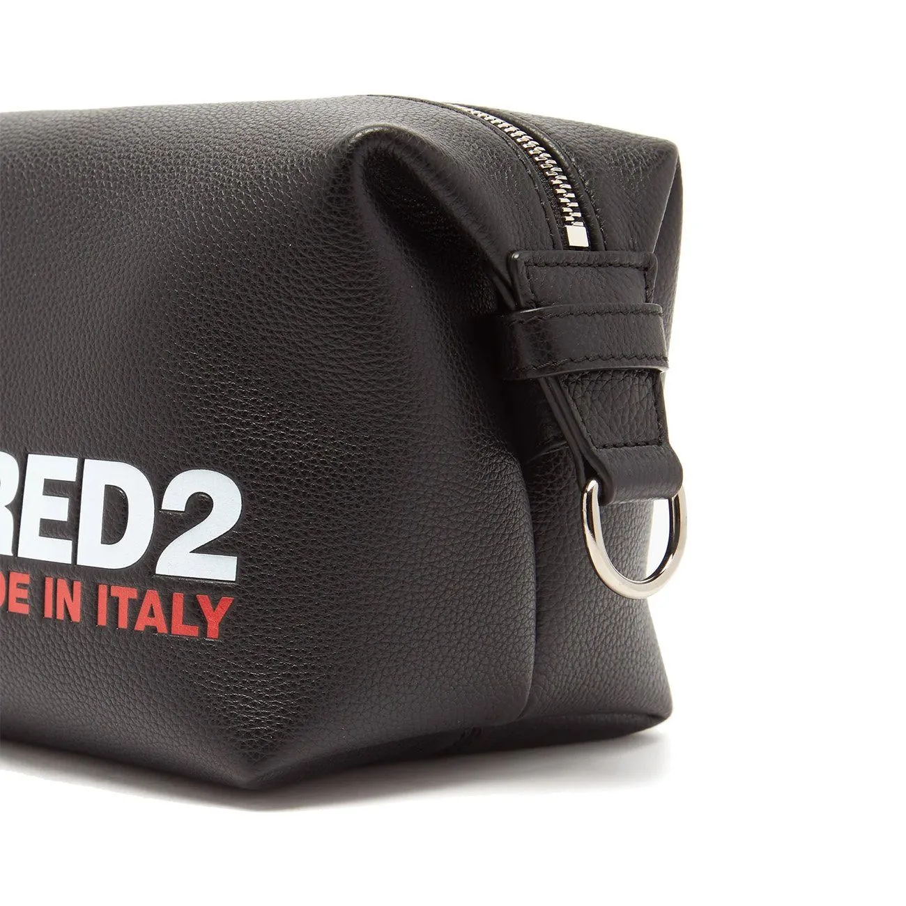DSQUARED2 Black Leather Logo Washbag