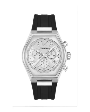 Ferragamo Tonneu Chrono Silicone Watch