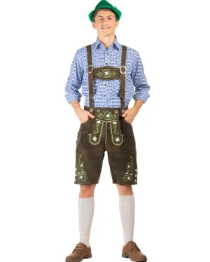Fritz Authentic Leather Lederhosen Mens Costume
