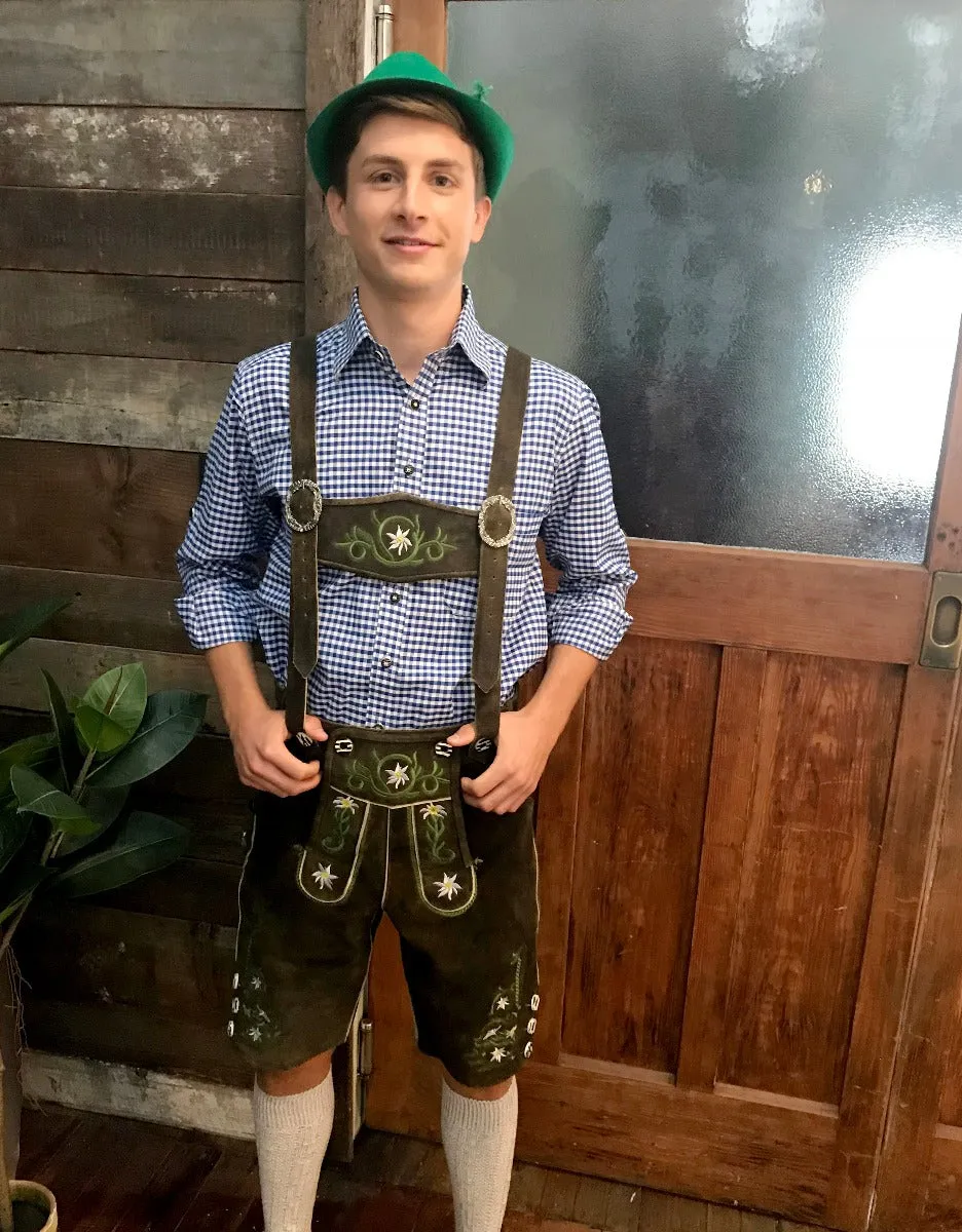 Fritz Authentic Leather Lederhosen Mens Costume