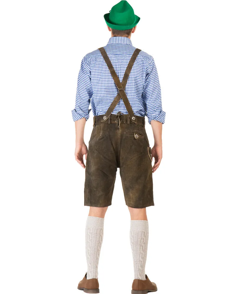 Fritz Authentic Leather Plus Size Lederhosen Mens Costume