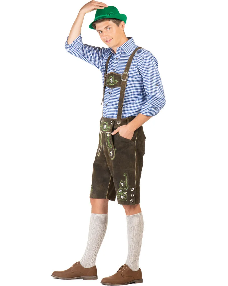 Fritz Authentic Leather Plus Size Lederhosen Mens Costume