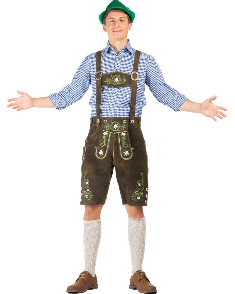 Fritz Authentic Leather Plus Size Lederhosen Mens Costume