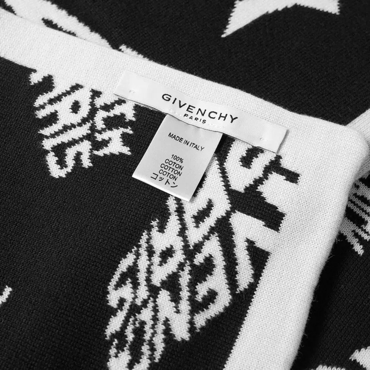 Givenchy Black All Over Print Scarf