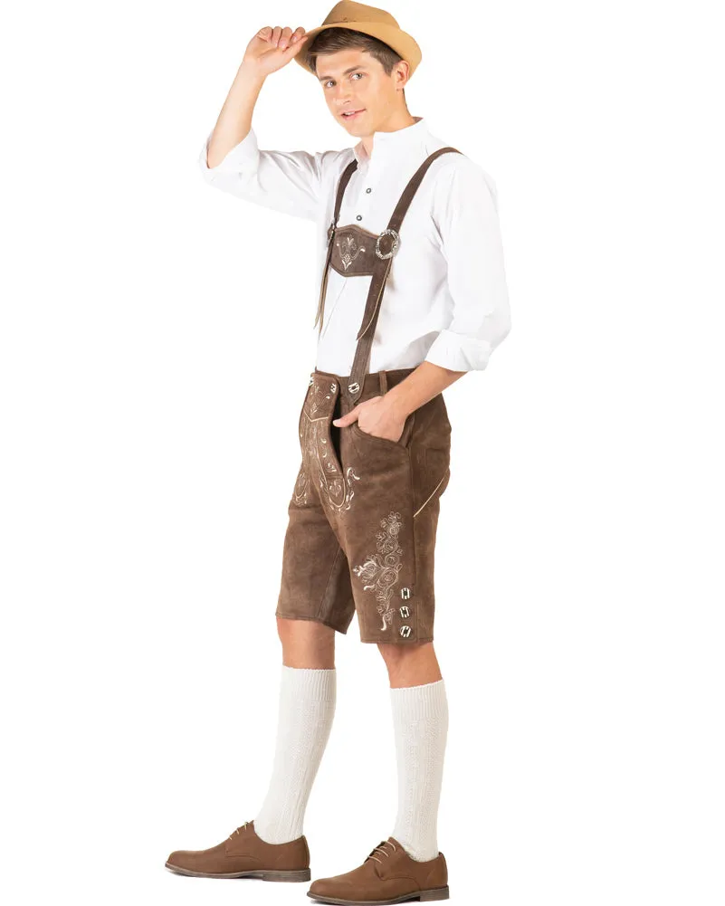 Hans Authentic Leather Plus Size Lederhosen Mens Costume
