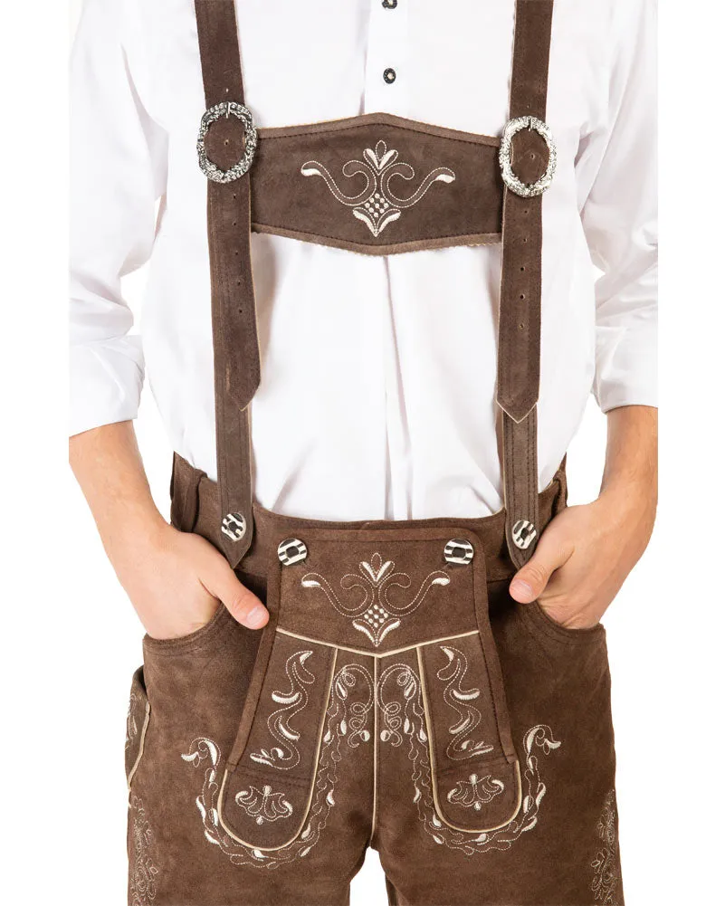 Hans Authentic Leather Plus Size Lederhosen Mens Costume