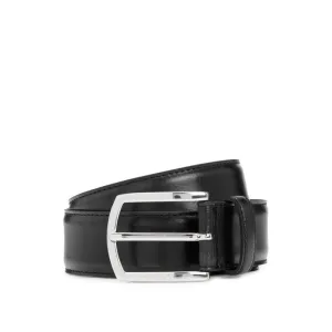 Italian-leather belt with branded buckle and full lining