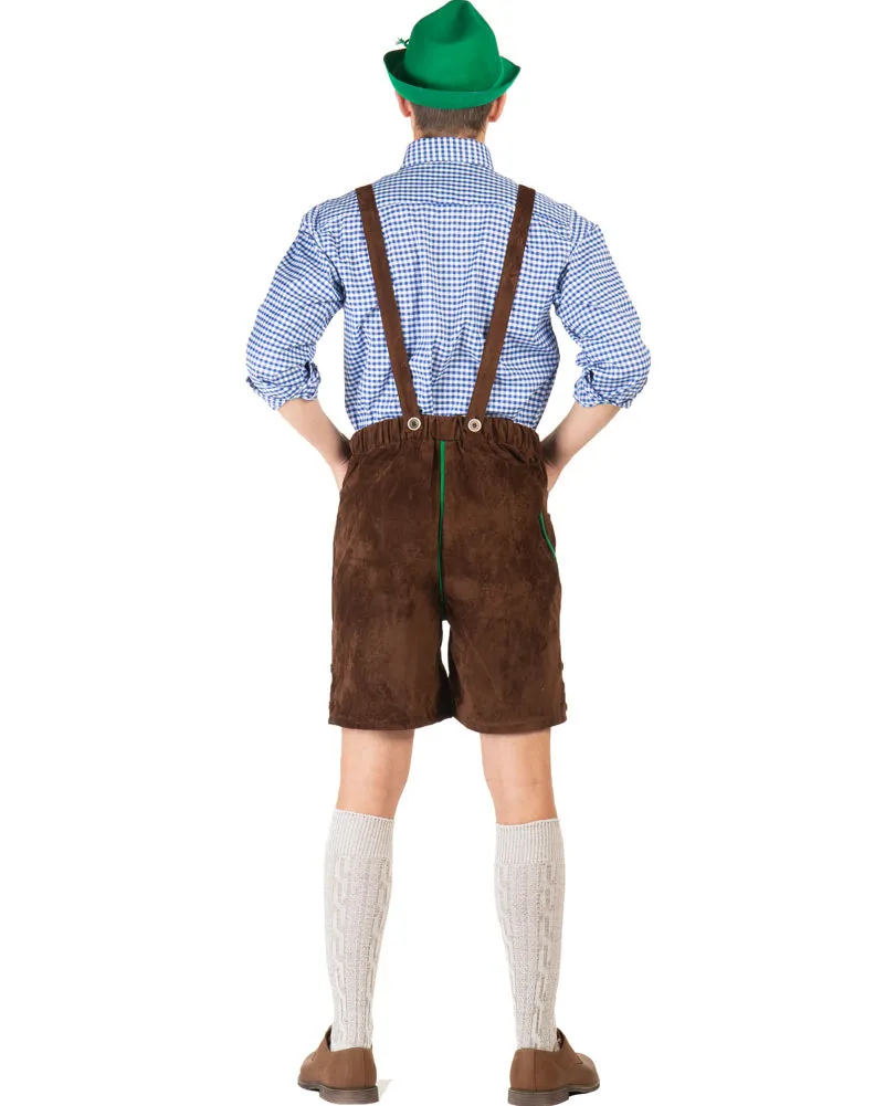 Kurt Deluxe Brown Lederhosen Mens Costume