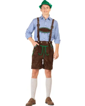 Kurt Deluxe Brown Lederhosen Mens Costume