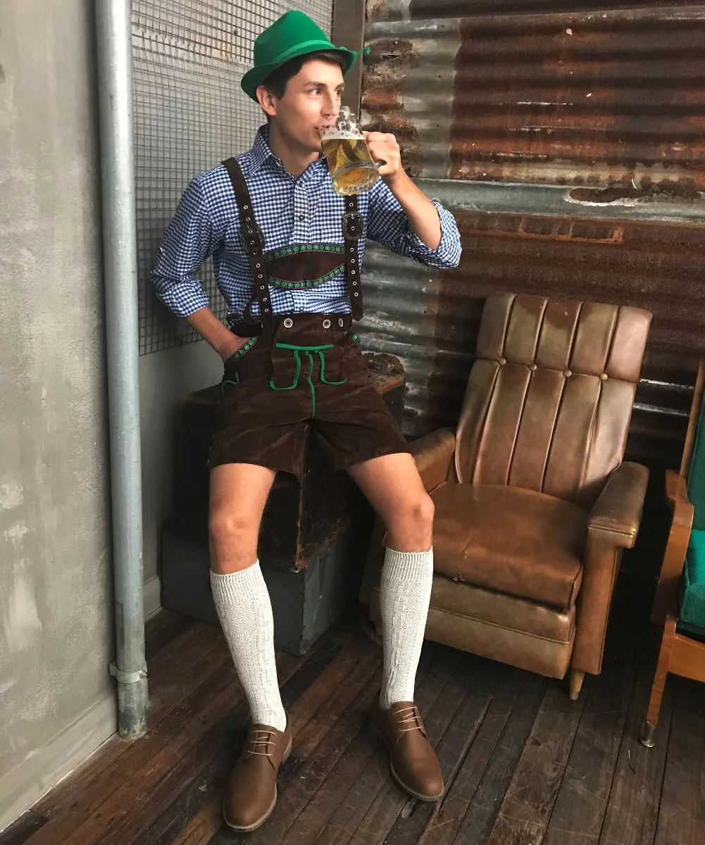 Kurt Deluxe Brown Lederhosen Mens Costume