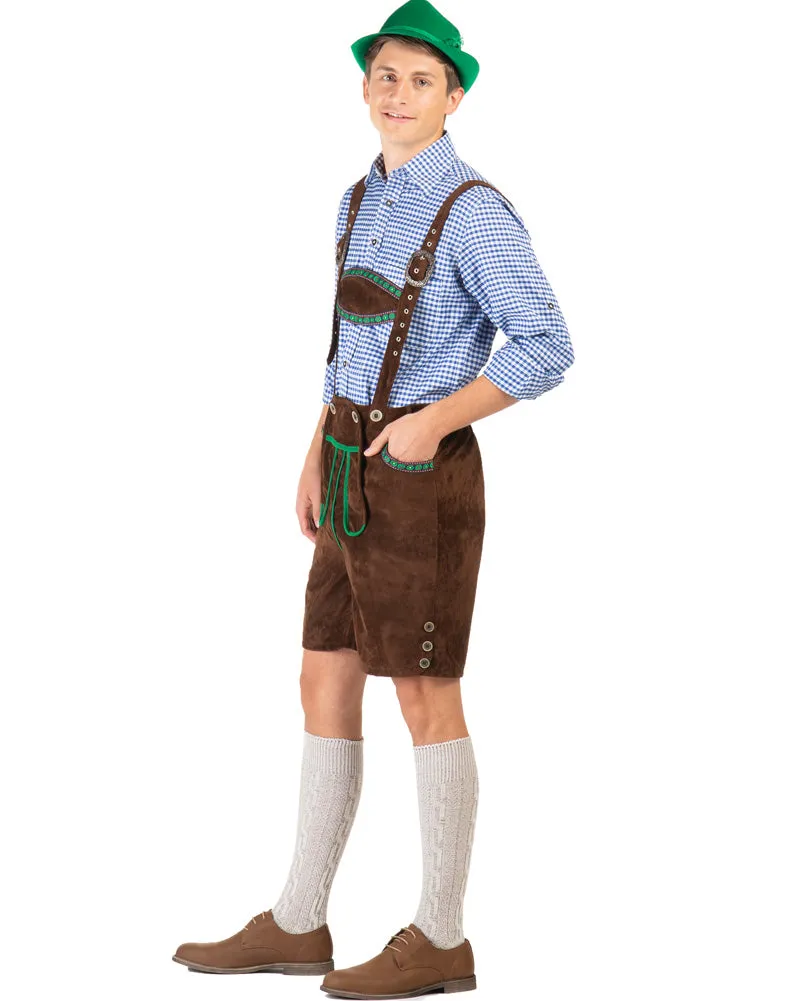 Kurt Deluxe Brown Lederhosen Mens Costume