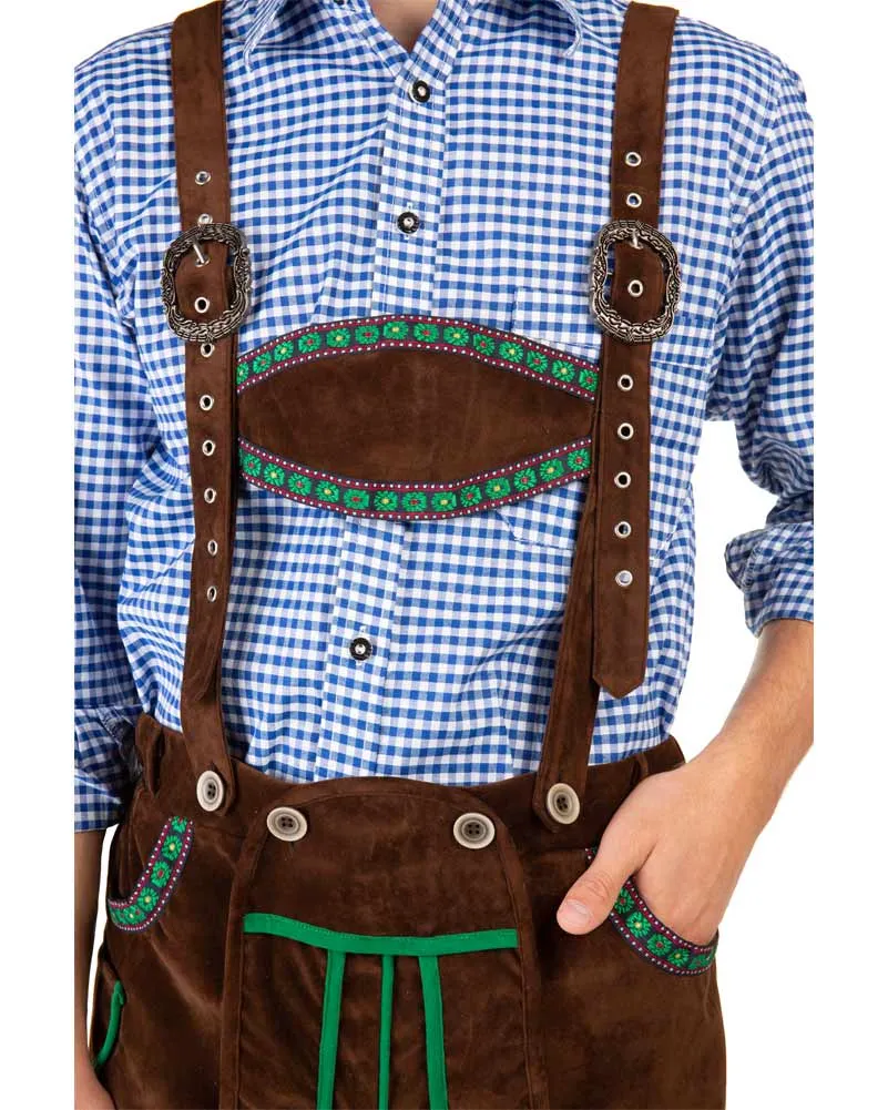 Kurt Deluxe Brown Lederhosen Mens Costume