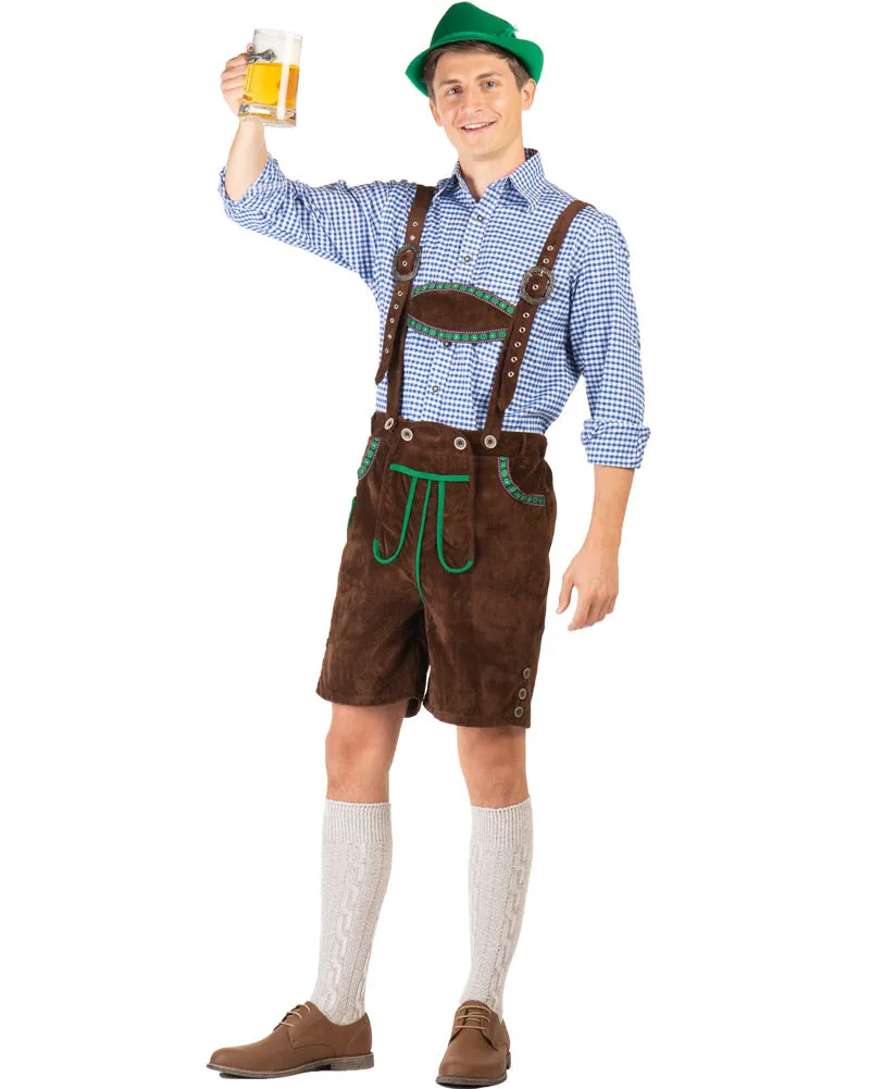 Kurt Deluxe Brown Lederhosen Mens Costume