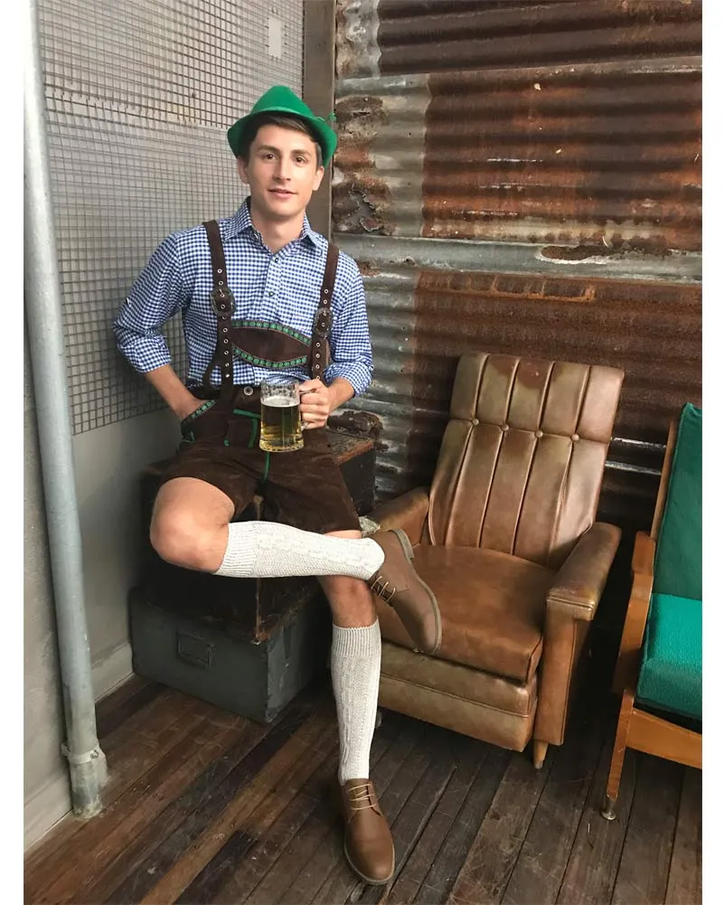 Kurt Deluxe Brown Lederhosen Plus Size Mens Costume