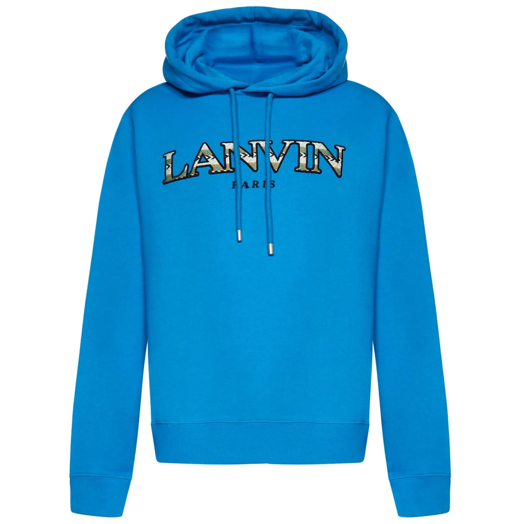 Lanvin Blue Embroidered Logo Hoodie