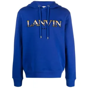 Lanvin Blue Embroidered Logo Hoodie