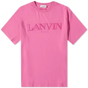 Lanvin Pink Embroidered Logo T-Shirt