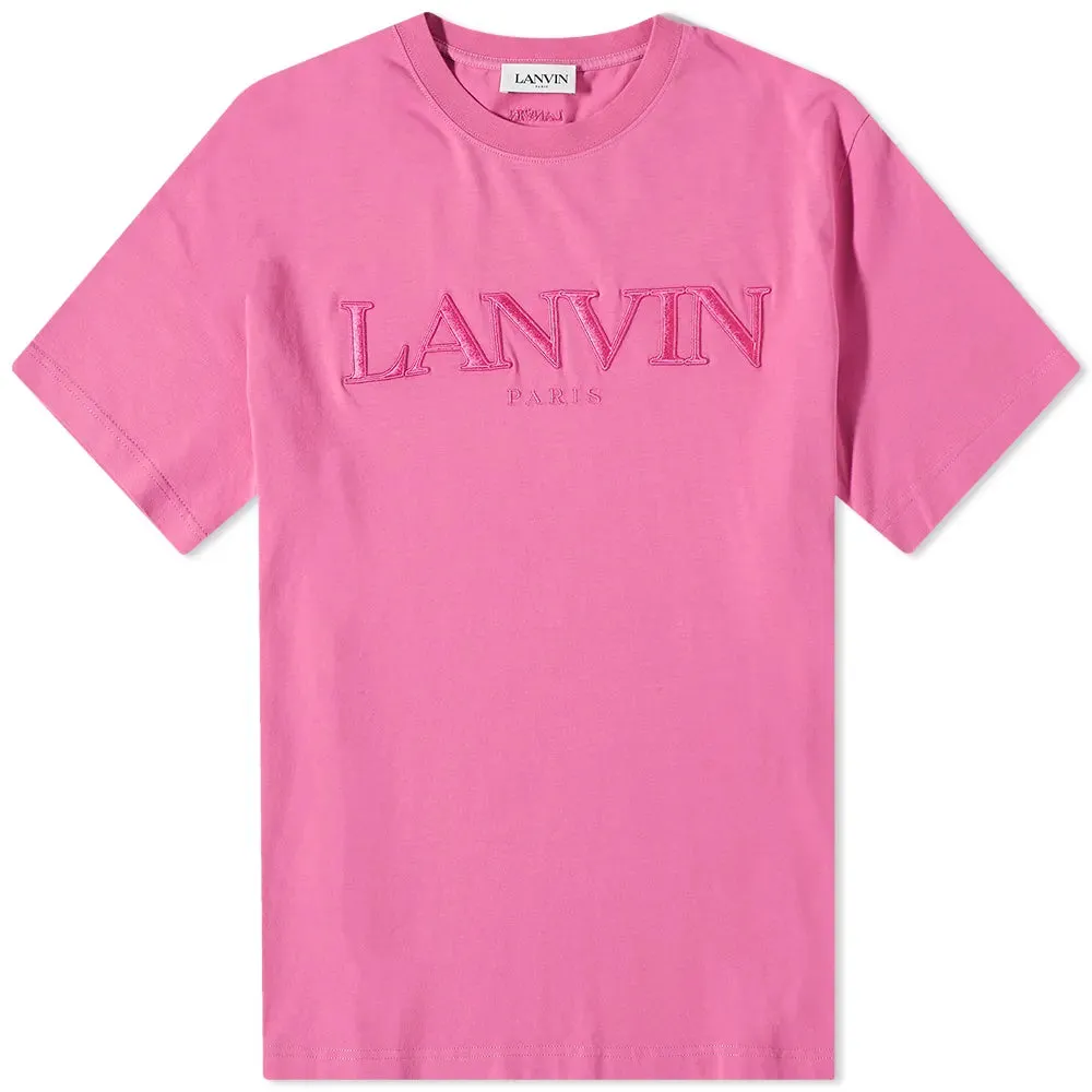 Lanvin Pink Embroidered Logo T-Shirt
