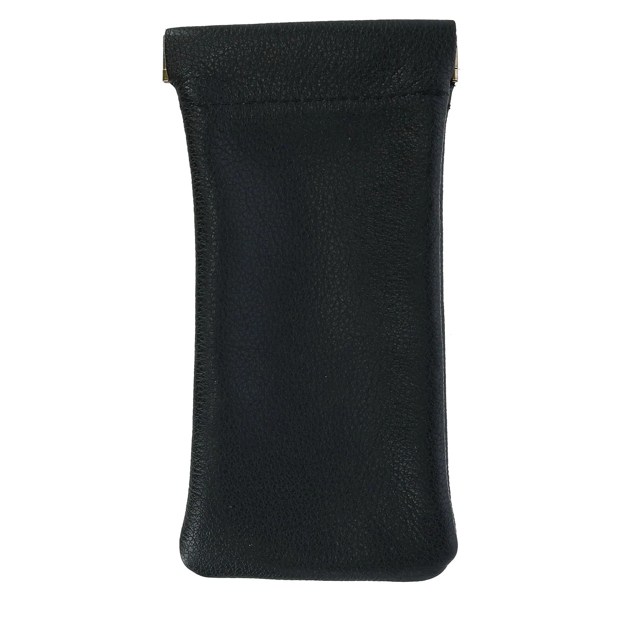 Leather Push Mouth Pebble Grain Eyeglass Holder