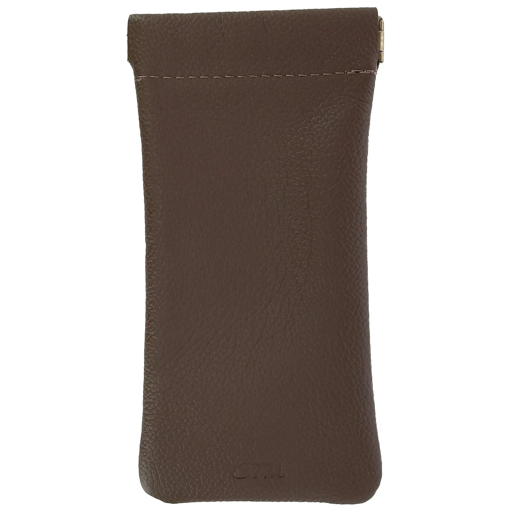 Leather Push Mouth Pebble Grain Eyeglass Holder