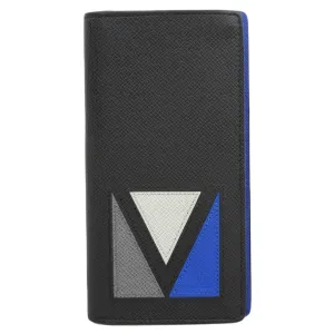 Louis Vuitton blue Taiga Leather Long Wallet (Bi-Fold) (Pre-Owned)