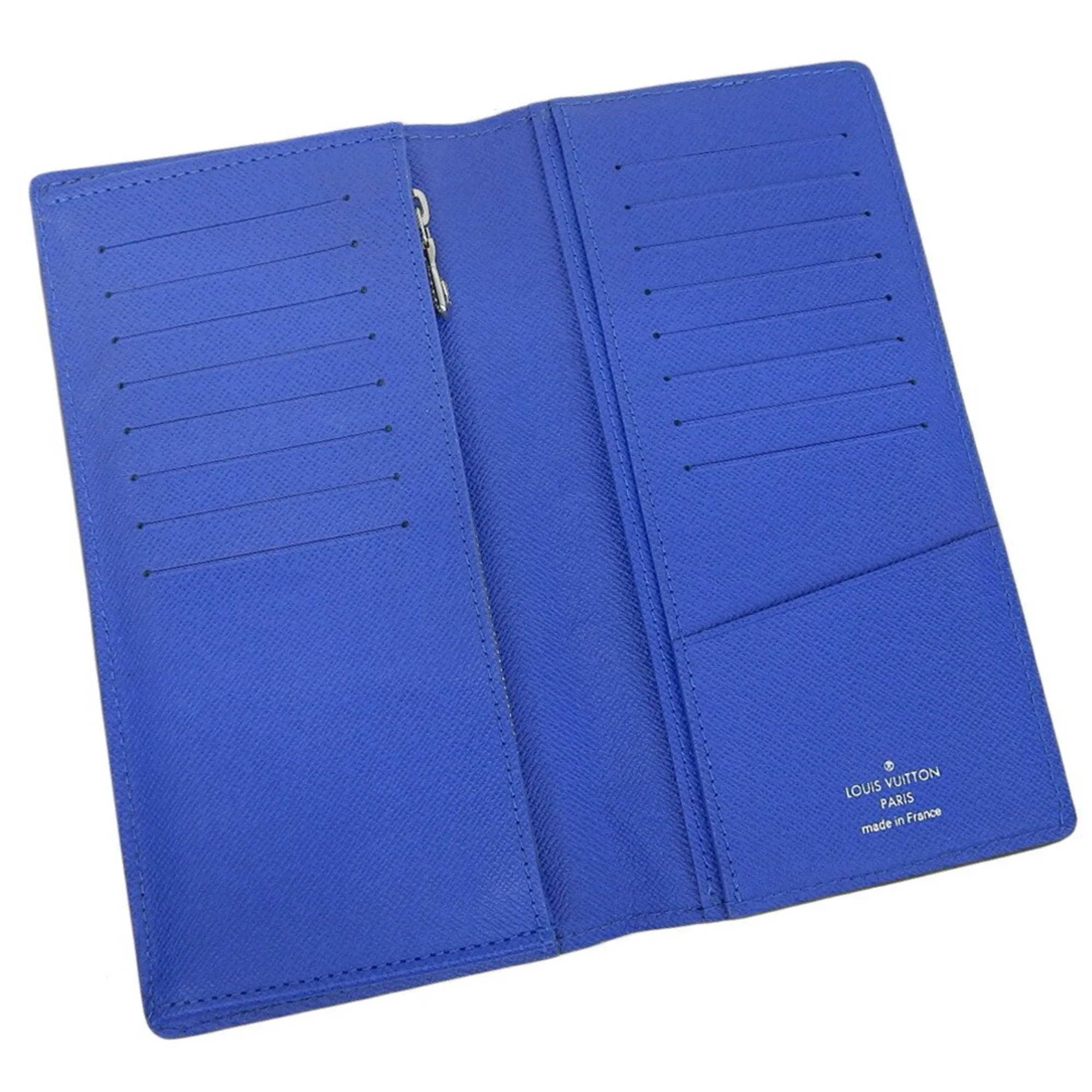 Louis Vuitton blue Taiga Leather Long Wallet (Bi-Fold) (Pre-Owned)