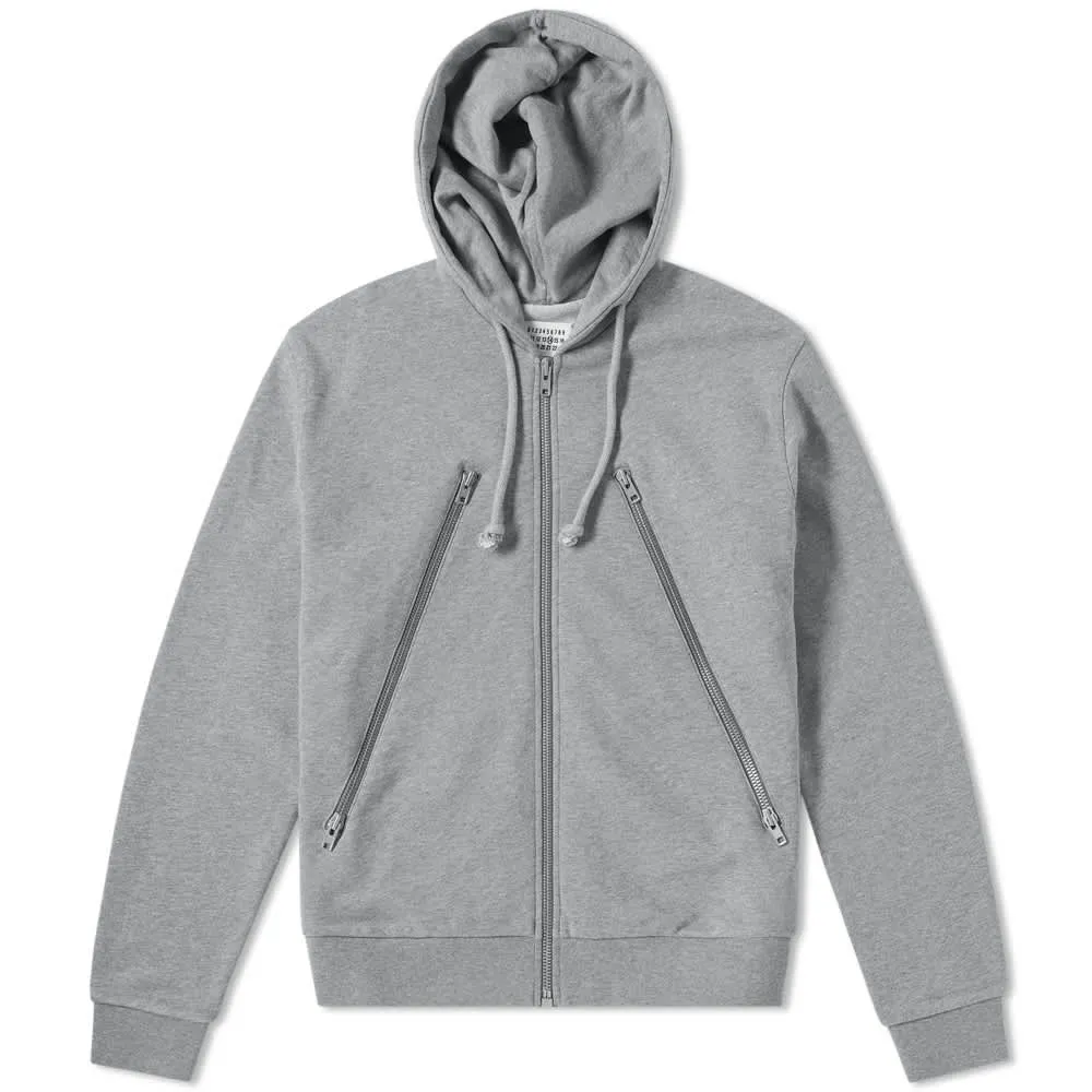 Maison Margiela Grey Zip Up Hoodie