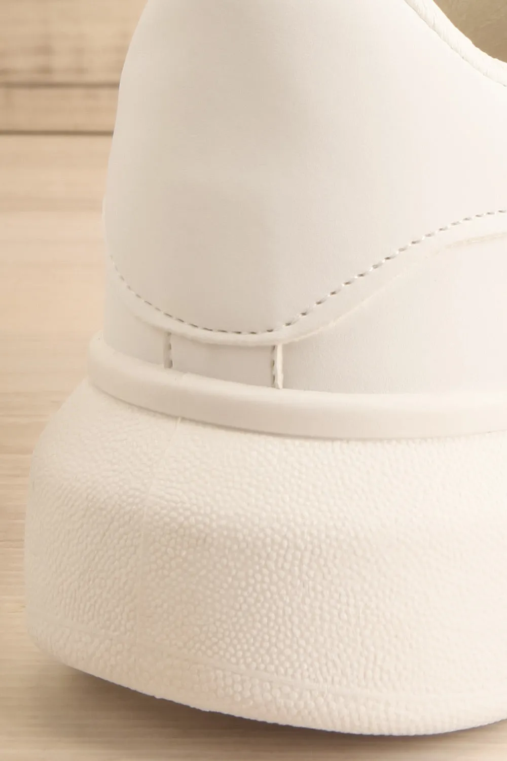 Marona | White Lace-Up Sneakers w/ Crystals