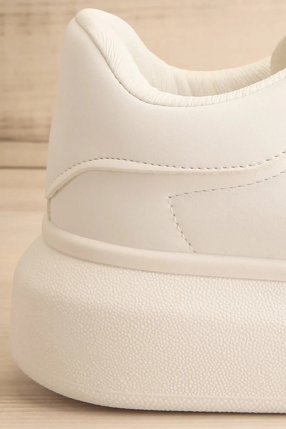 Marona | White Lace-Up Sneakers w/ Crystals