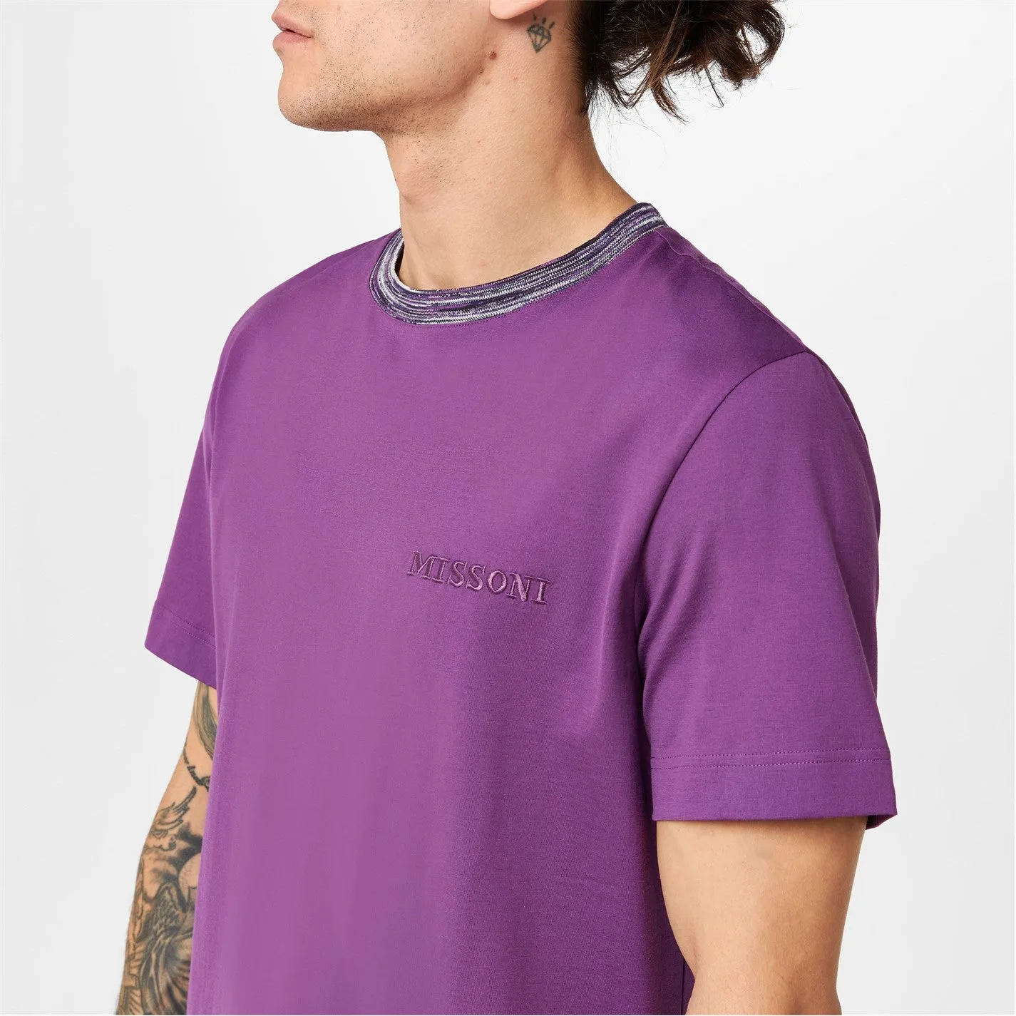 Missoni Purple Collar Trim T-Shirt