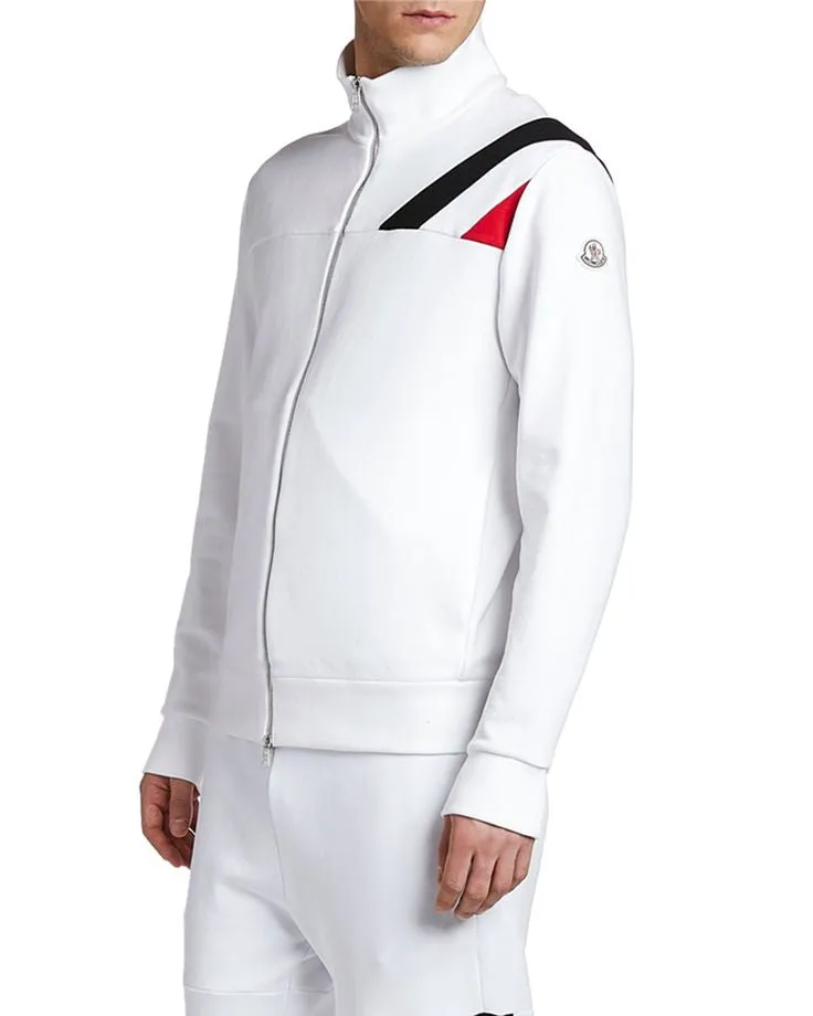 Moncler White Zip Up Sweatshirt