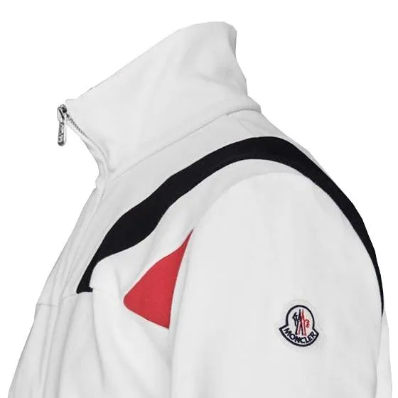 Moncler White Zip Up Sweatshirt