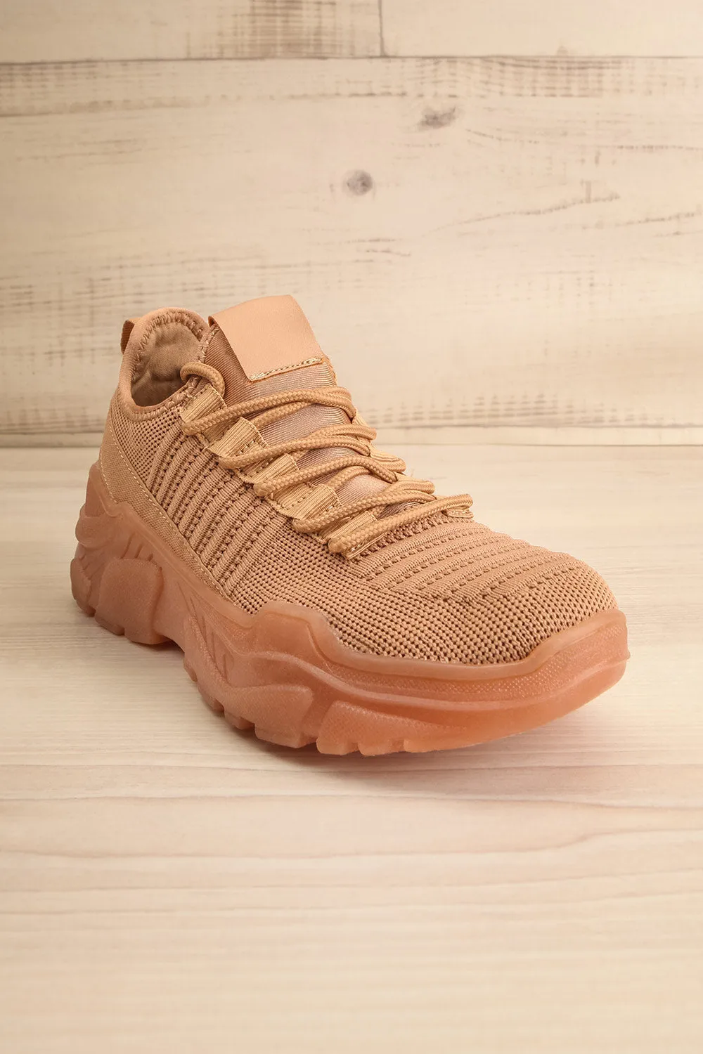 Nikey Beige | Lace-Up Sneakers