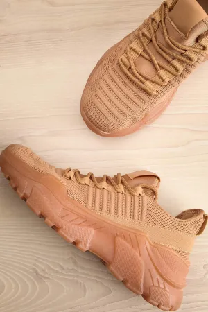 Nikey Beige | Lace-Up Sneakers