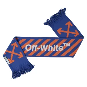 Off-White Blue & Orange Stripe Logo Scarf