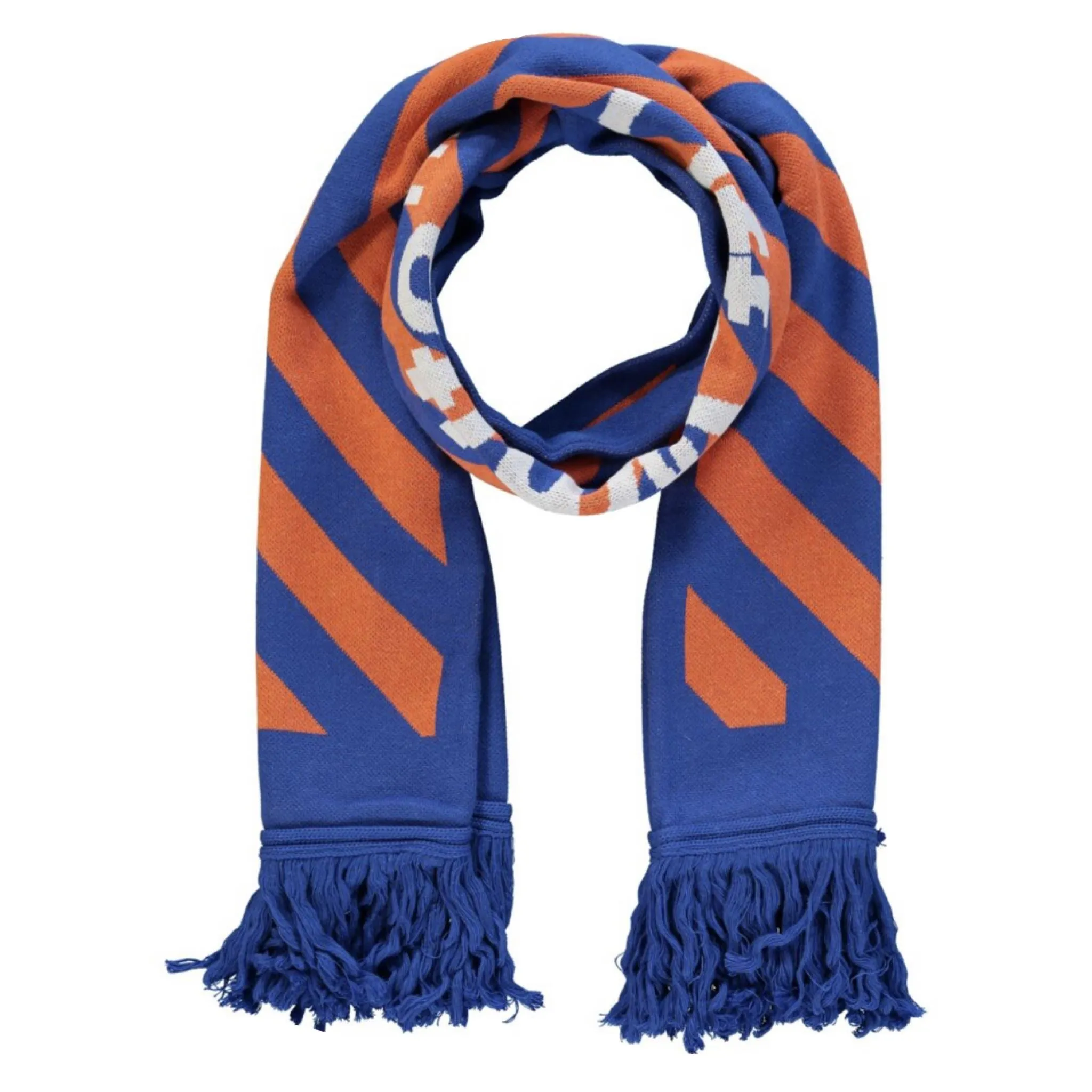 Off-White Blue & Orange Stripe Logo Scarf