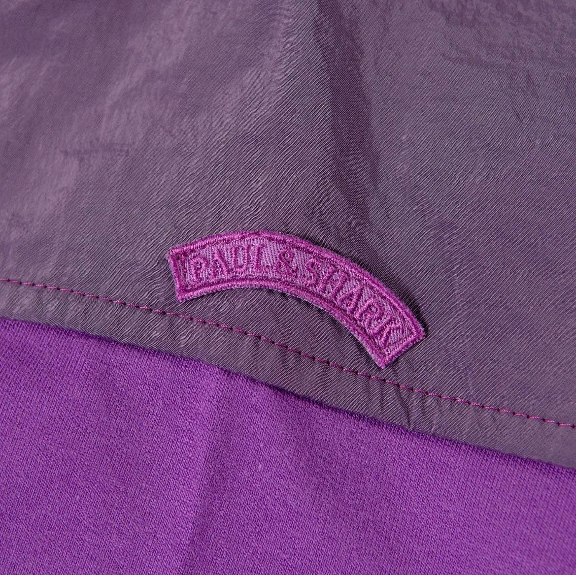 Paul & Shark Nylon Patched Hoodie Magenta