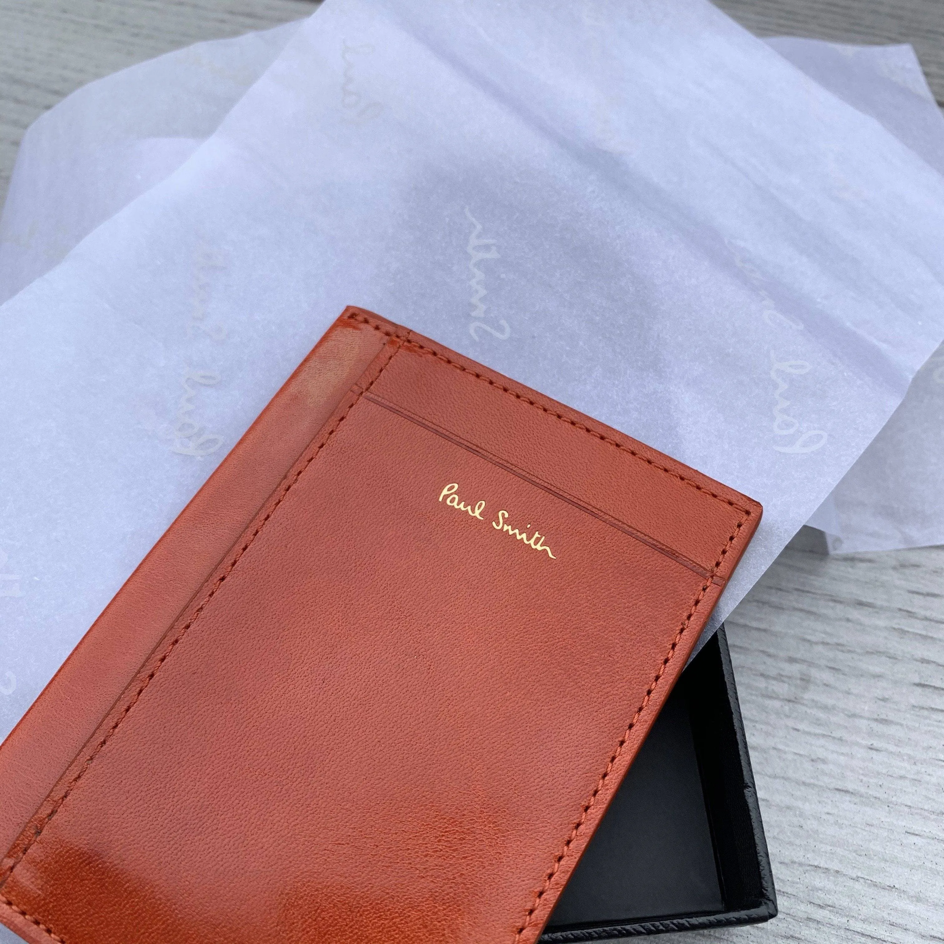 Paul Smith Burnt Orange Leather Cardholder