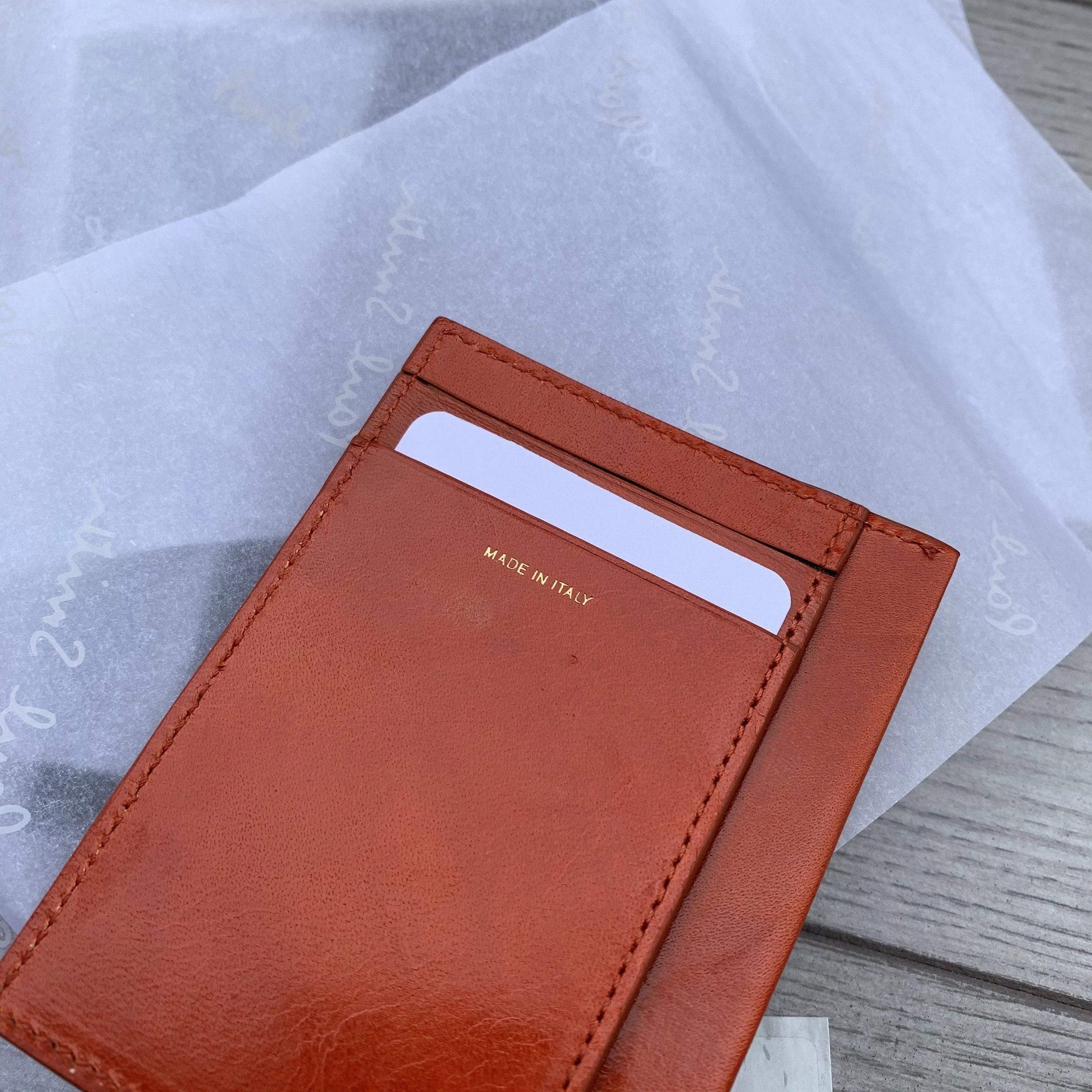 Paul Smith Burnt Orange Leather Cardholder