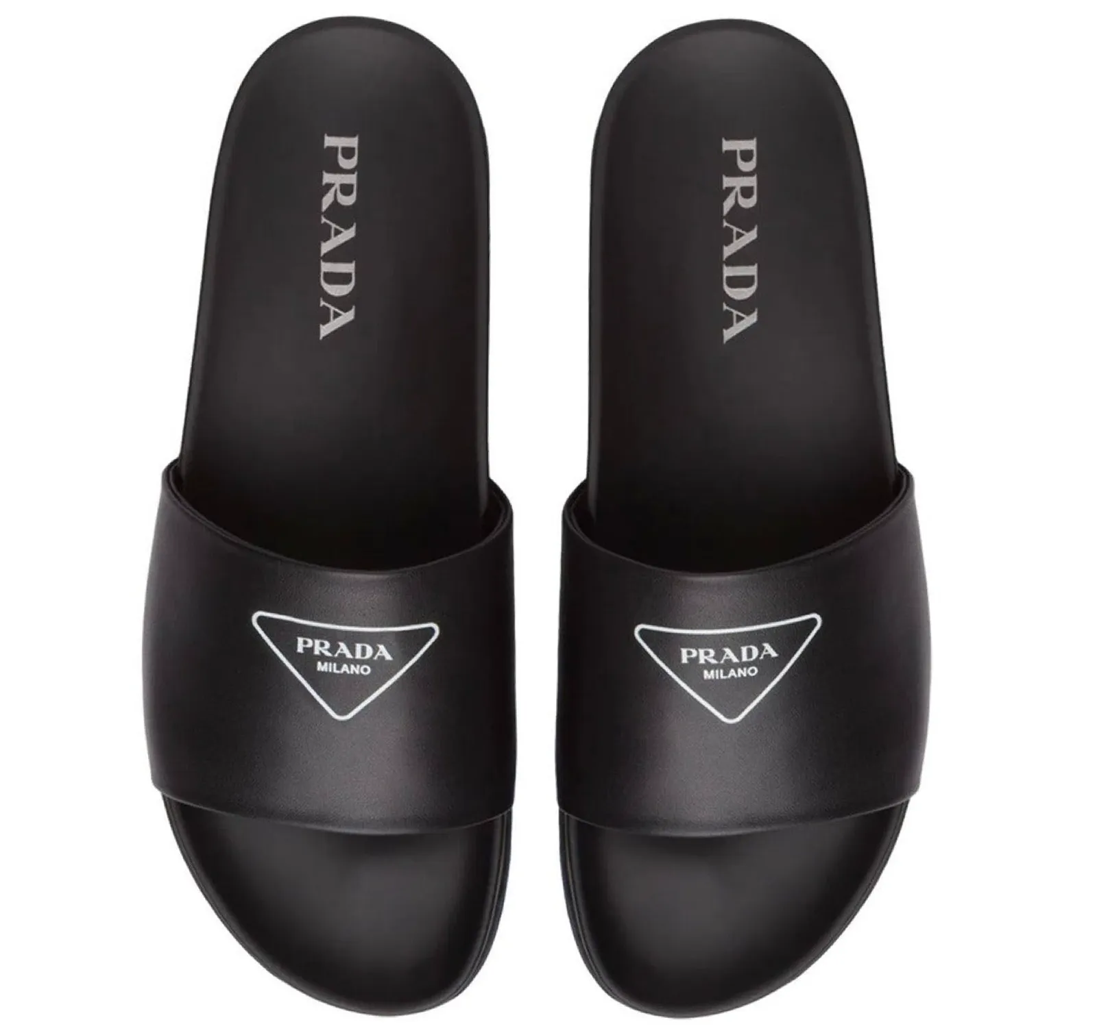 Prada Black Logo Sliders