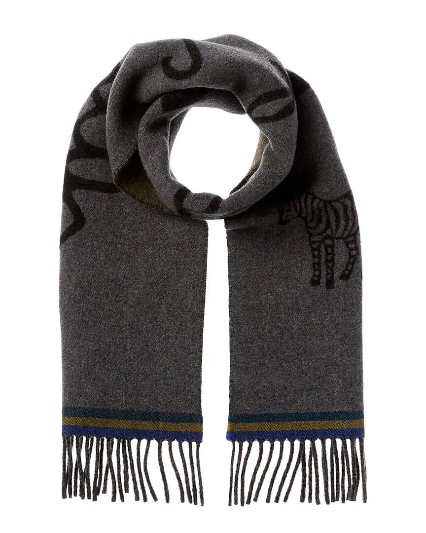 PS by Paul Smith Zebra Logo Wool-Blend Scarf